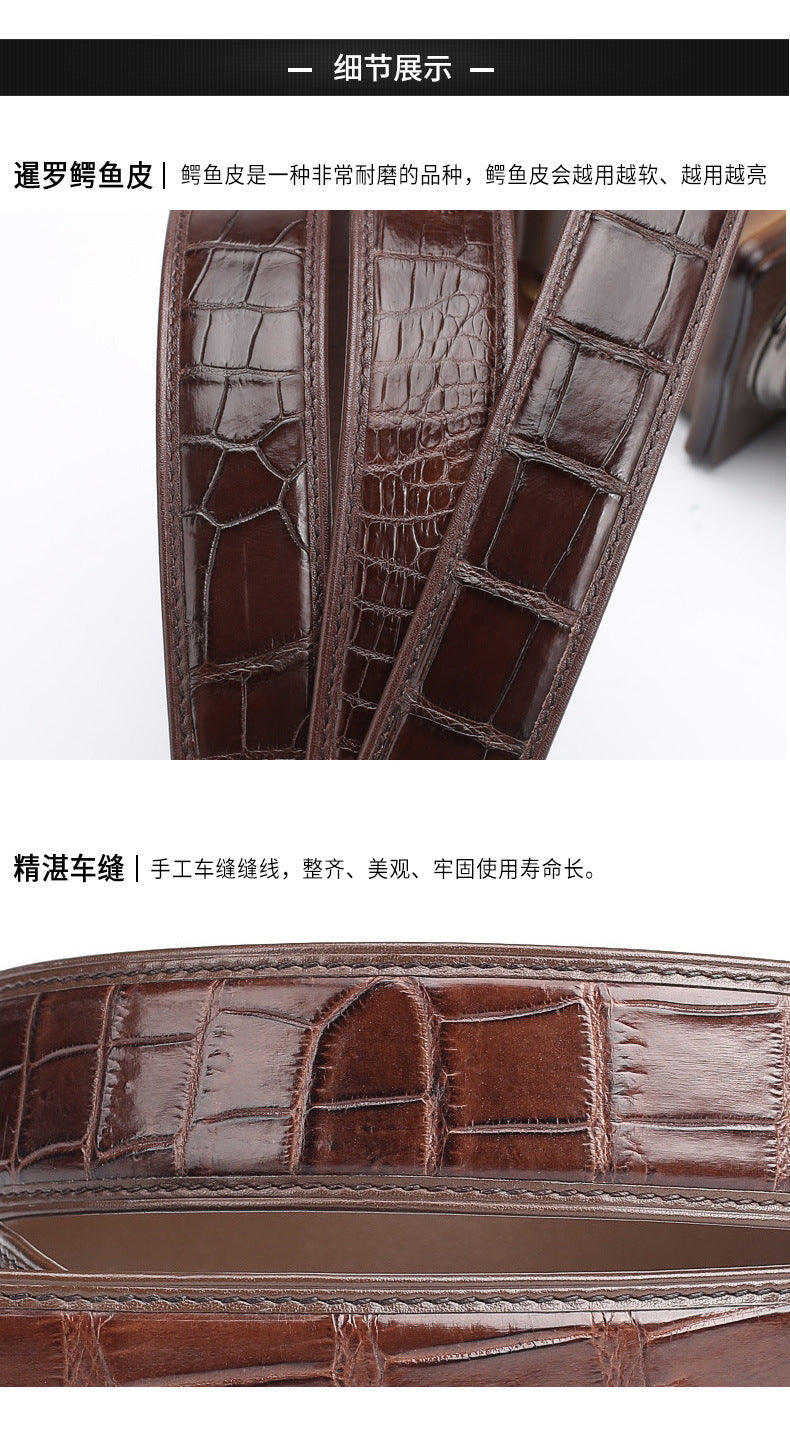 Men's business automatic buckle 3.4 crocodile leather belt men dermis