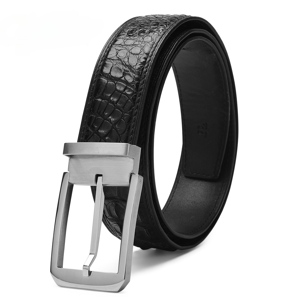 Men's Belt Crocodile Skin Genuine Leather Needle Buckle Casual Men's Belt