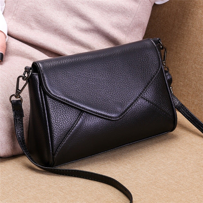 Women's genuine leather bag Crossbody bag Shoulder bag Horizontal bag Goes with anything