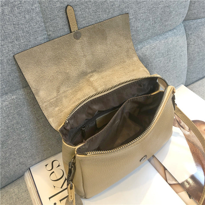 Cowhide single shoulder diagonal dual-use multi-layer cowhide bag genuine leather women's bag