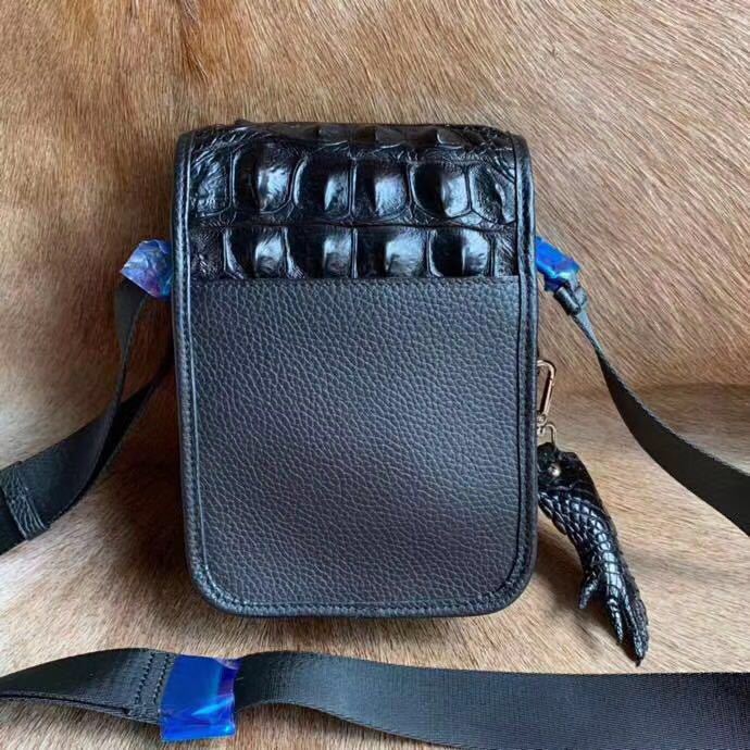 Men's Shoulder Bag Crocodile Skin Skull Skin Genuine Leather Casual Fashion Large Capacity Men's Crossbody Bag