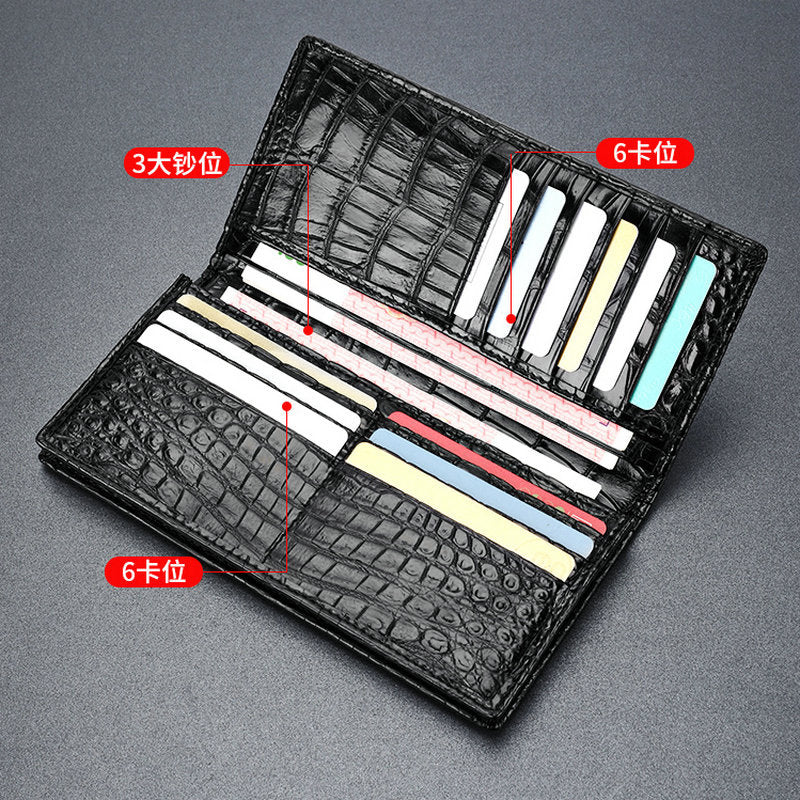 Crocodile skin long wallet men's wallet card bag genuine leather business wallet