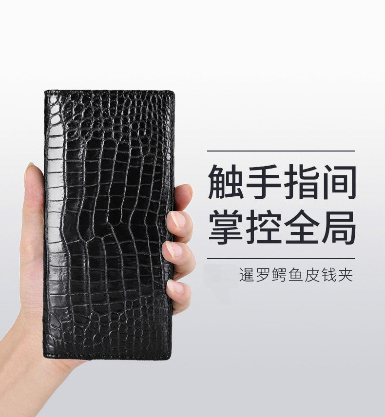 Crocodile skin long wallet men's wallet card bag genuine leather business wallet
