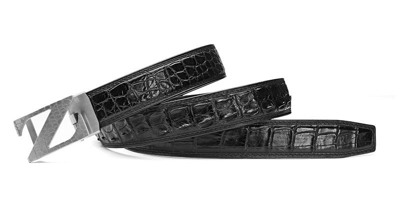 Siamese Crocodile Skin Genuine Leather Automatic Buckle Men's Belt Casual Business or Commuting