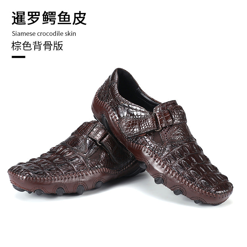 Crocodile leather genuine leather men's leather shoes moccasins men's business casual shoes