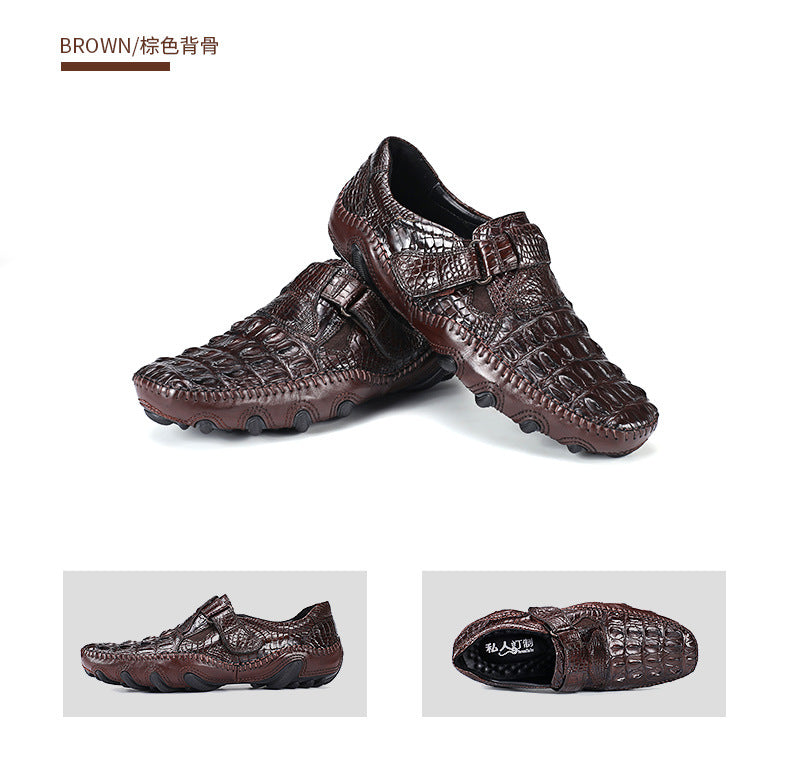 Crocodile leather genuine leather men's leather shoes moccasins men's business casual shoes