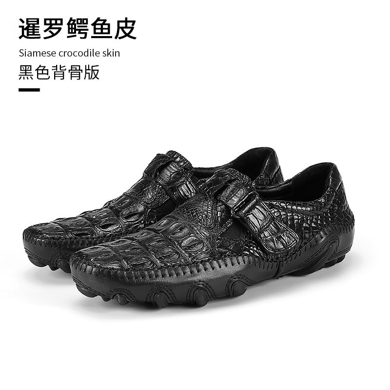 Crocodile leather genuine leather men's leather shoes moccasins men's business casual shoes