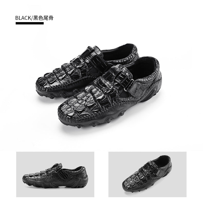 Crocodile leather genuine leather men's leather shoes moccasins men's business casual shoes