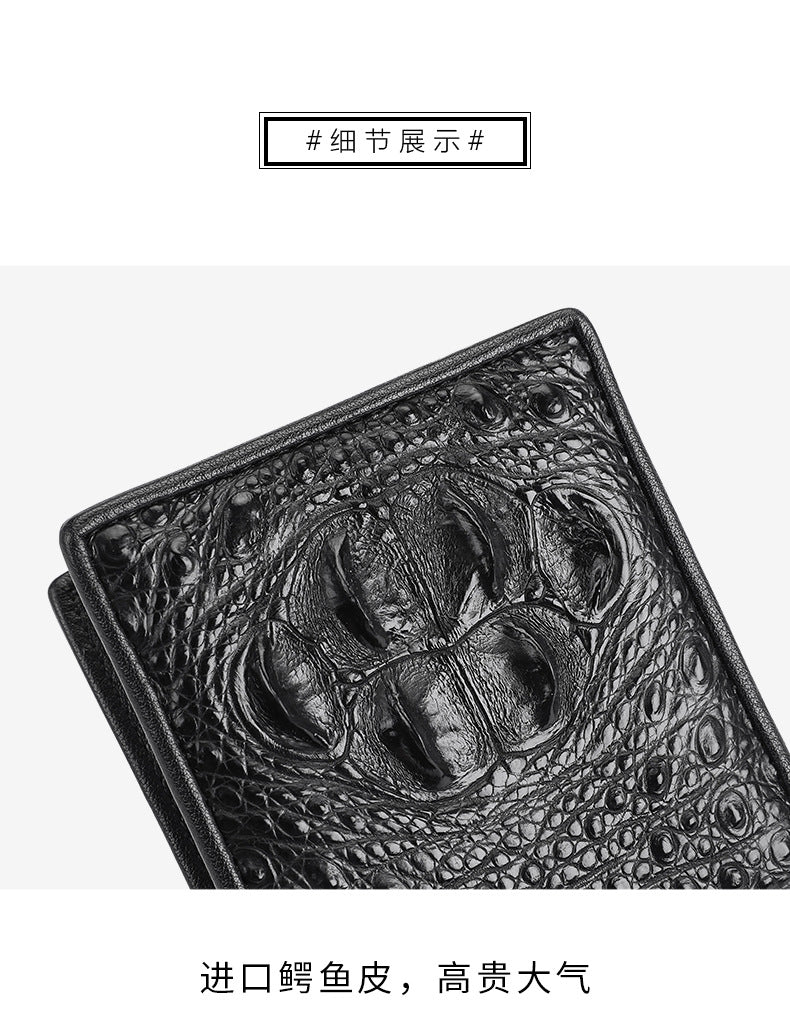 Crocodile Skin Short Wallet Genuine Leather Fashion Business Casual Coin Purse Wallet