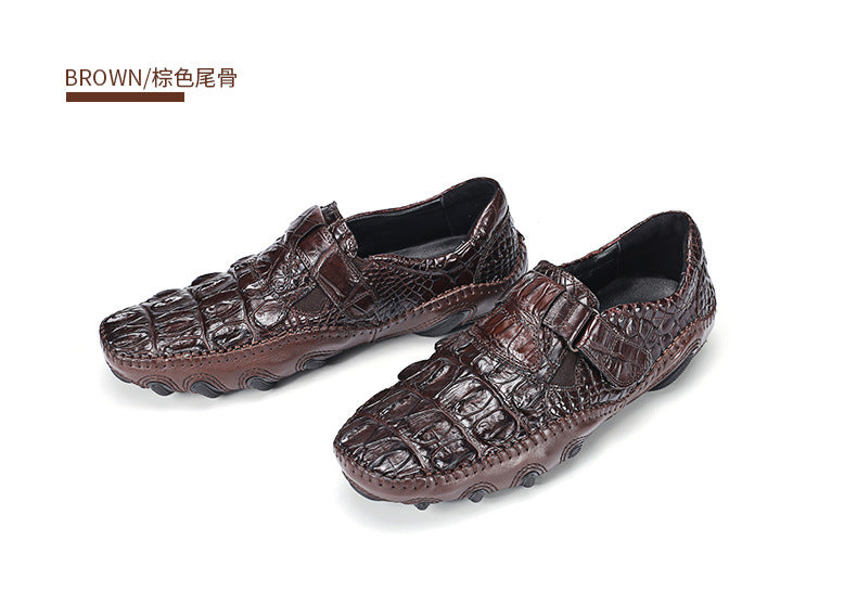 Crocodile leather genuine leather men's leather shoes moccasins men's business casual shoes