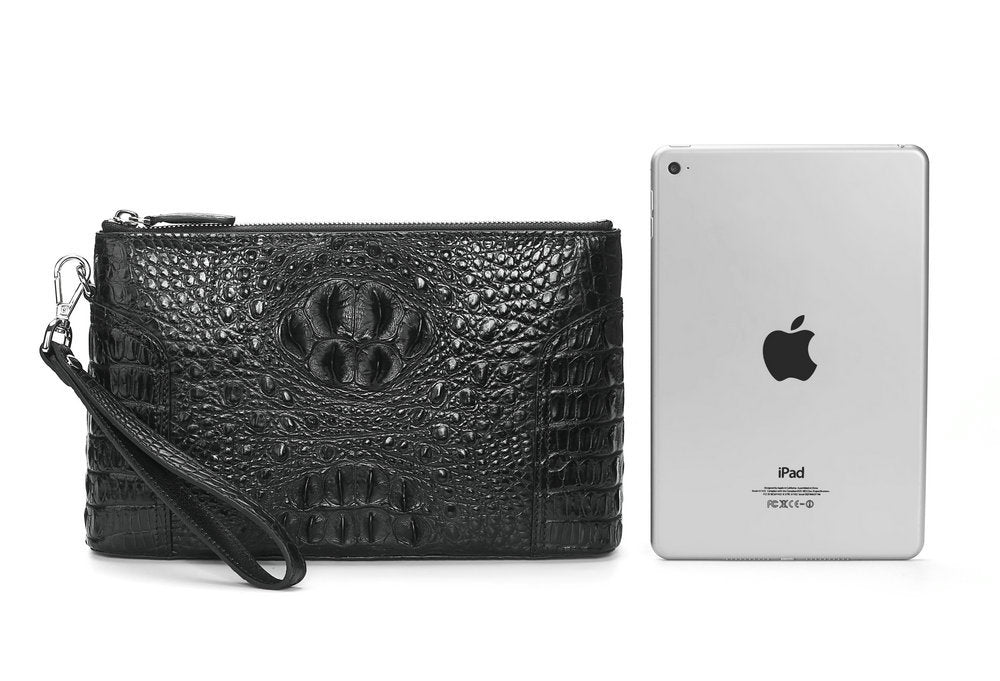 Siamese Crocodile Skin Handbag Genuine Leather Business Casual Men's Bag