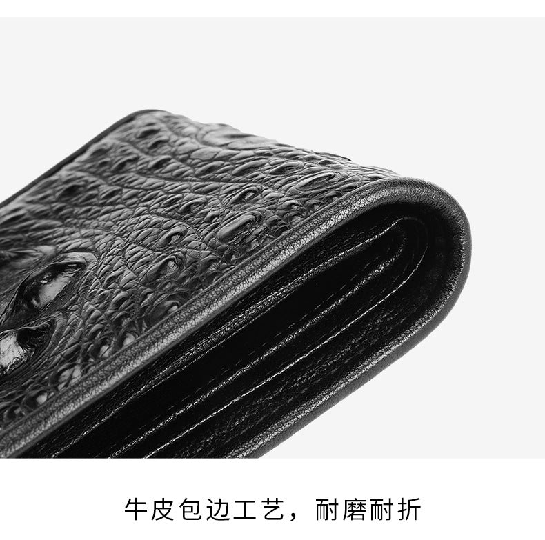 Crocodile Skin Short Wallet Genuine Leather Fashion Business Casual Coin Purse Wallet