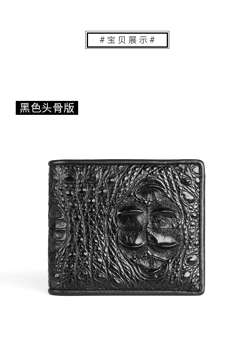 Crocodile Skin Short Wallet Genuine Leather Fashion Business Casual Coin Purse Wallet
