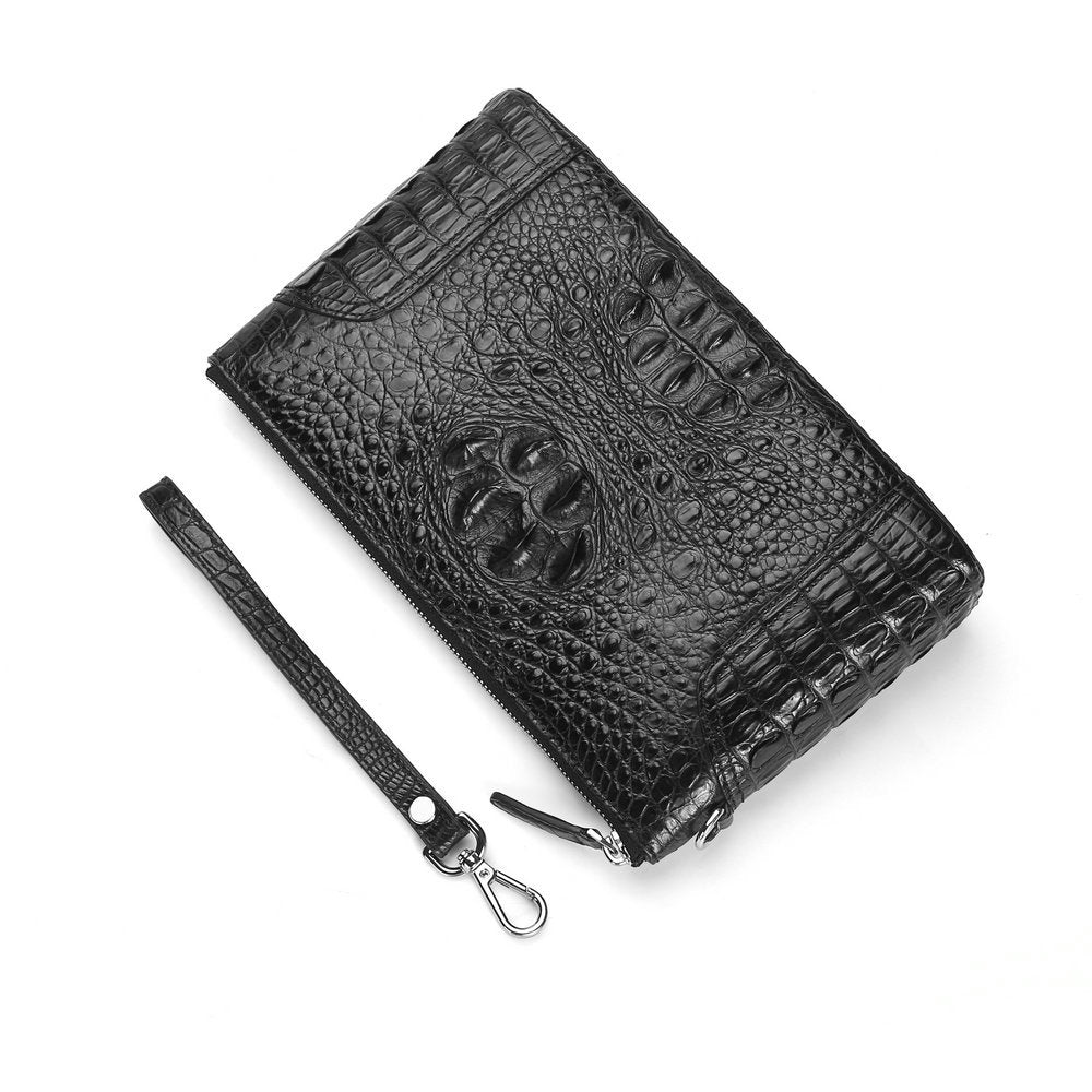 Siamese Crocodile Skin Handbag Genuine Leather Business Casual Men's Bag