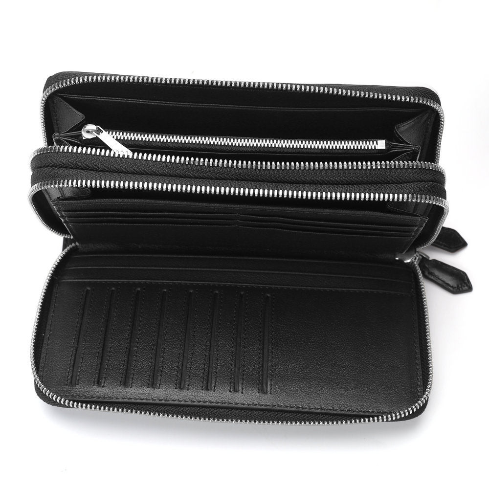 Siamese Crocodile Skin Long Wallet Men's Large Capacity Zipper Genuine Leather Wallet Business Casual Handbag