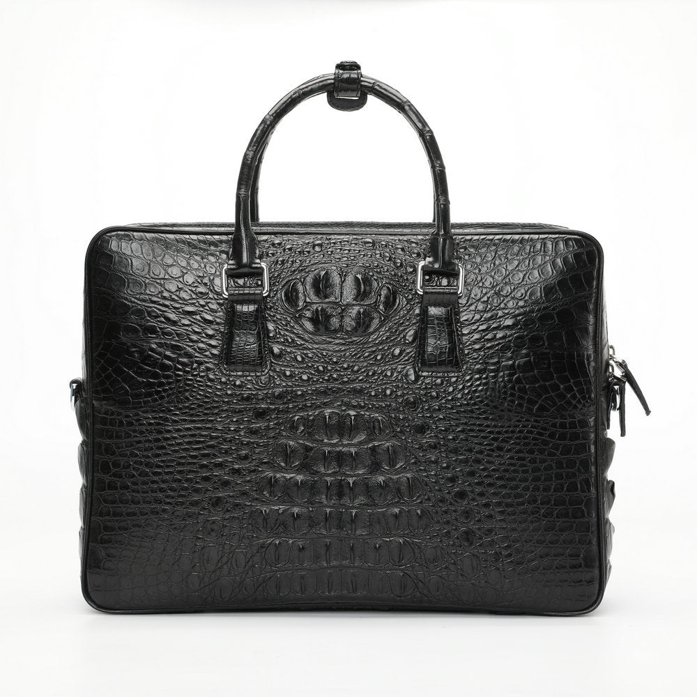 Siamese Crocodile Skin Briefcase Men's Bag Genuine Leather Shoulder Bag Crossbody Business Bag Handbag