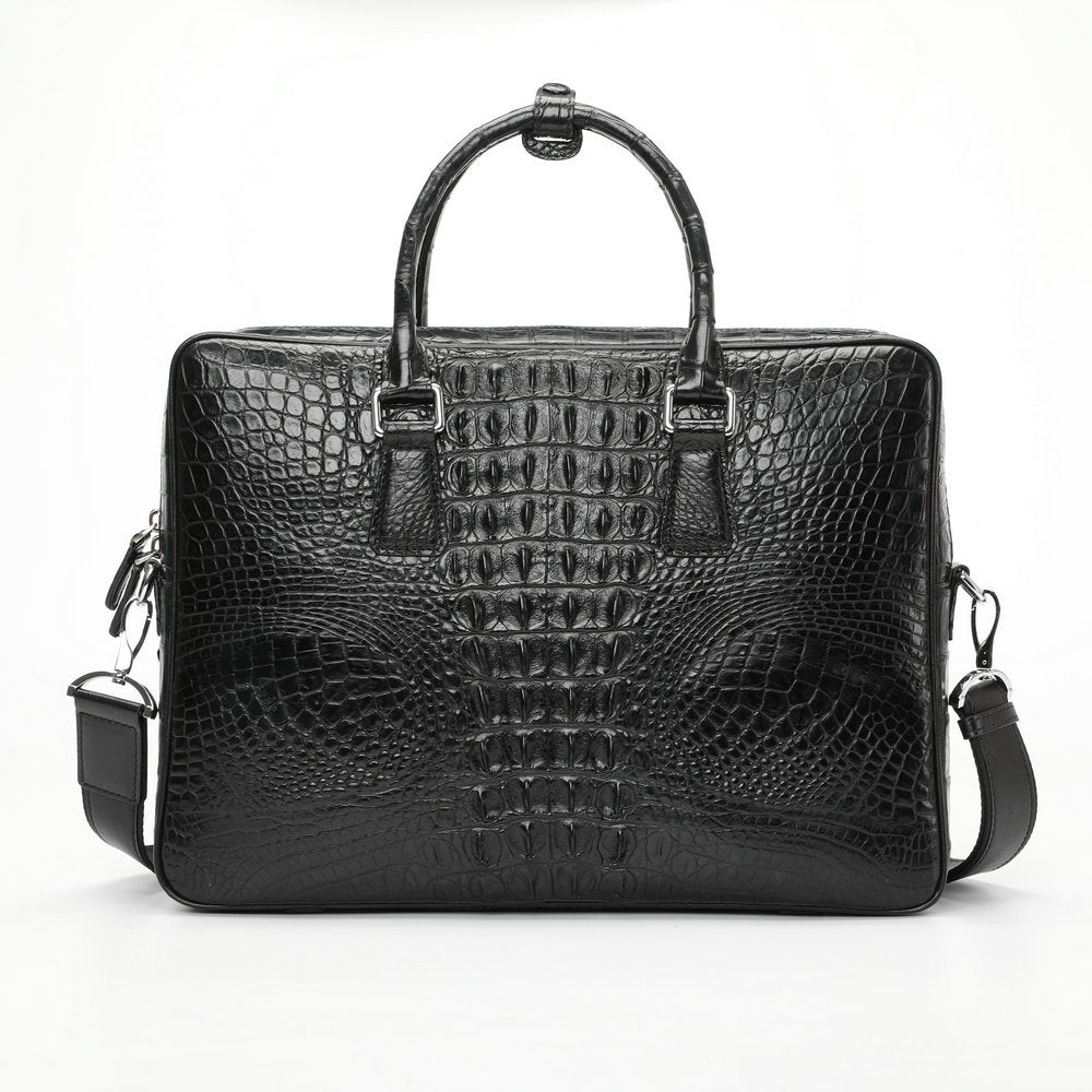 Siamese Crocodile Skin Briefcase Men's Bag Genuine Leather Shoulder Bag Crossbody Business Bag Handbag