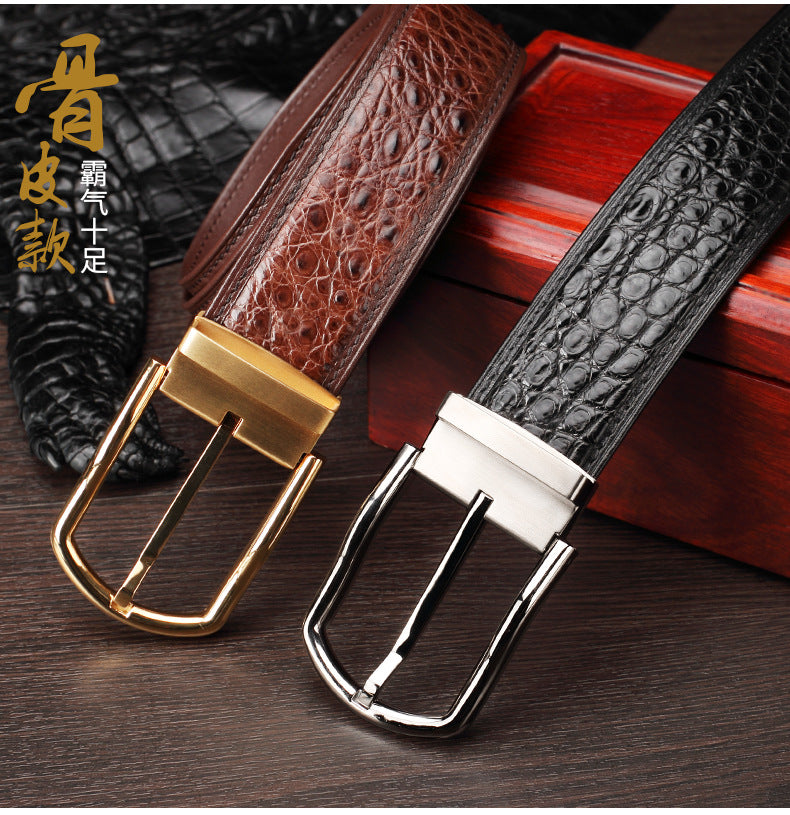 Siamese Crocodile Skin Genuine Leather Men's Belt High Quality Casual Business Gentleman Belt