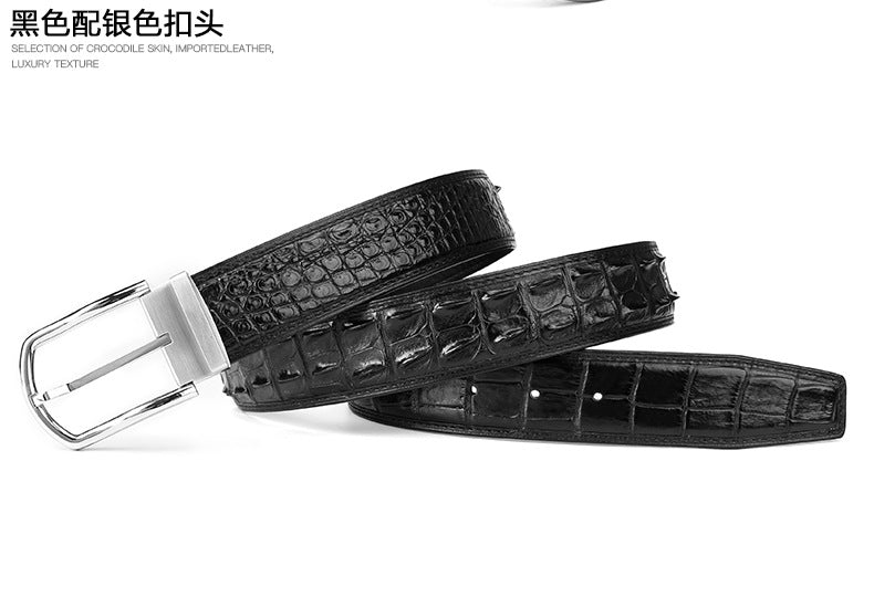 Siamese Crocodile Skin Genuine Leather Men's Belt High Quality Casual Business Gentleman Belt