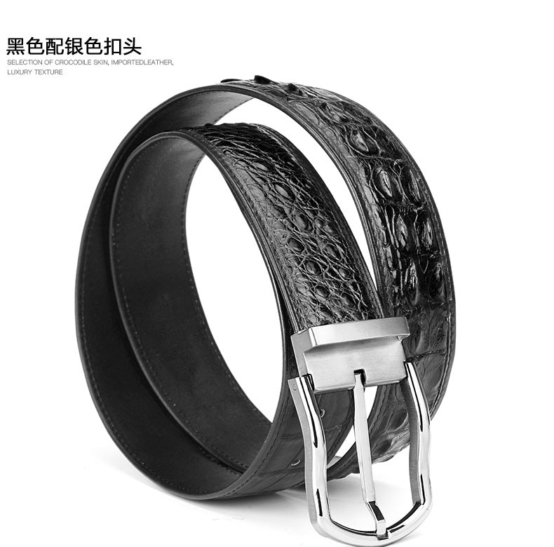 Siamese Crocodile Skin Genuine Leather Men's Belt High Quality Casual Business Gentleman Belt