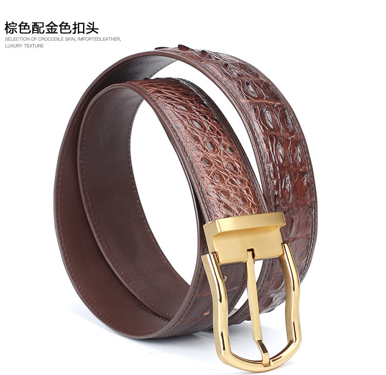 Siamese Crocodile Skin Genuine Leather Men's Belt High Quality Casual Business Gentleman Belt