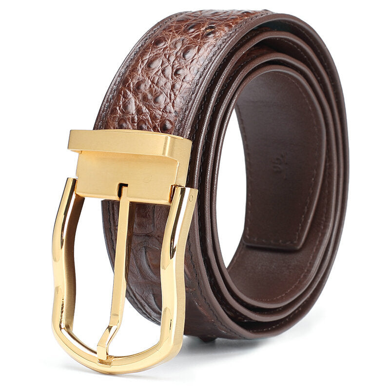 Siamese Crocodile Skin Genuine Leather Men's Belt High Quality Casual Business Gentleman Belt