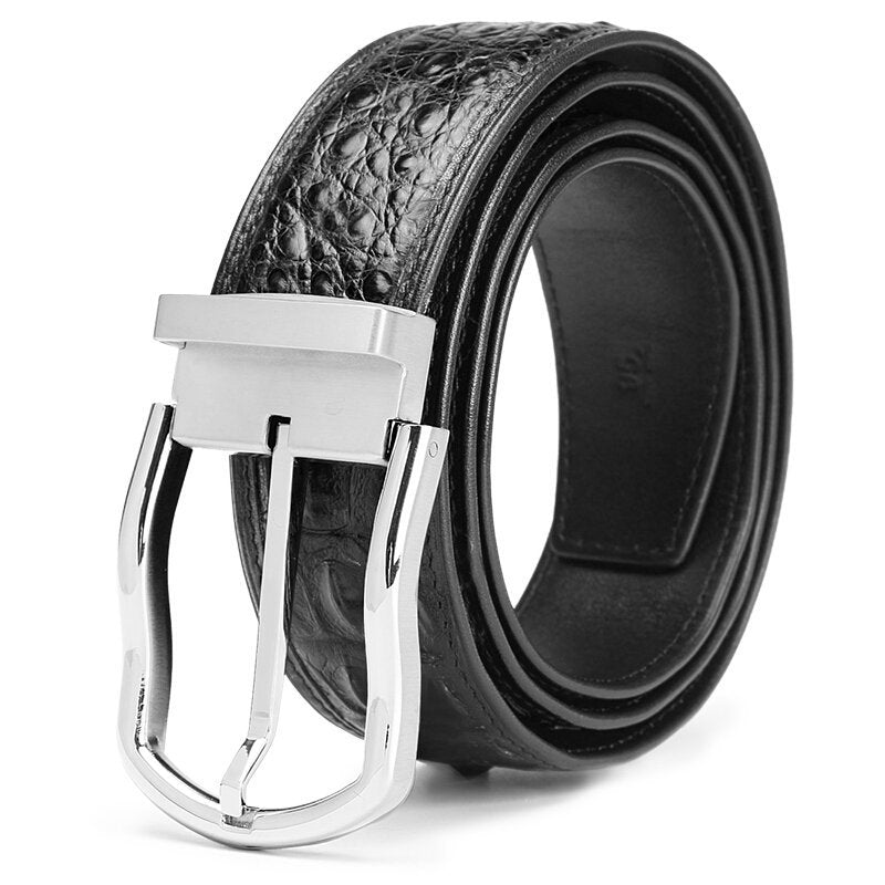 Siamese Crocodile Skin Genuine Leather Men's Belt High Quality Casual Business Gentleman Belt