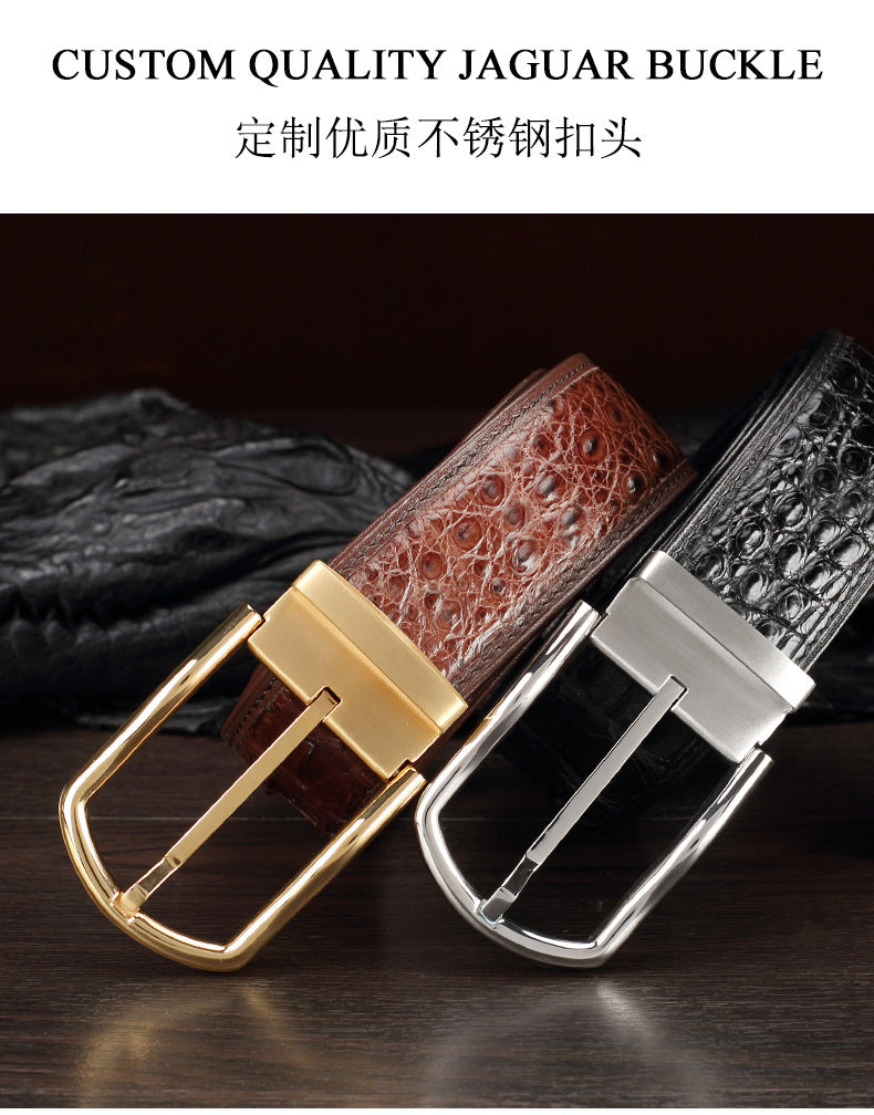 Siamese Crocodile Skin Genuine Leather Men's Belt High Quality Casual Business Gentleman Belt