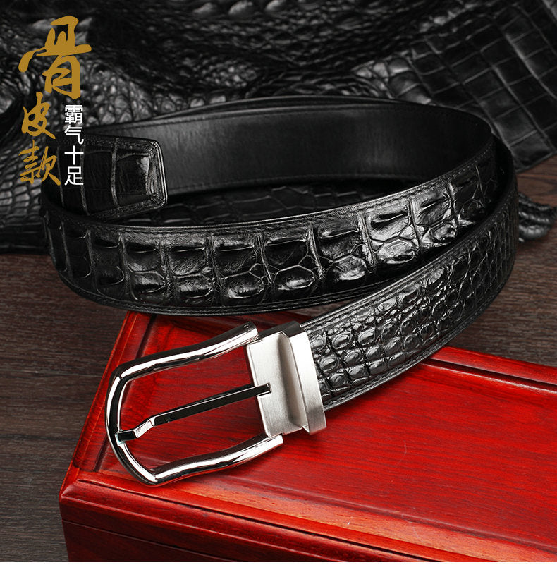 Siamese Crocodile Skin Genuine Leather Men's Belt High Quality Casual Business Gentleman Belt