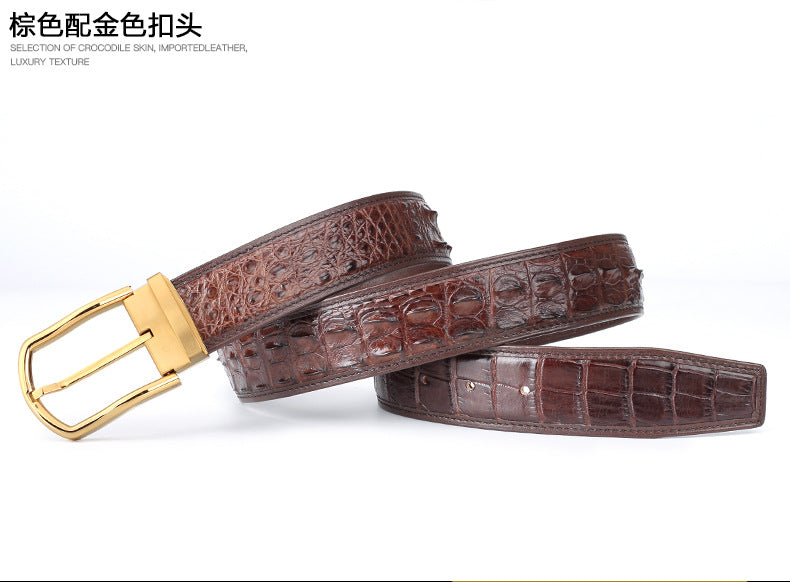 Siamese Crocodile Skin Genuine Leather Men's Belt High Quality Casual Business Gentleman Belt