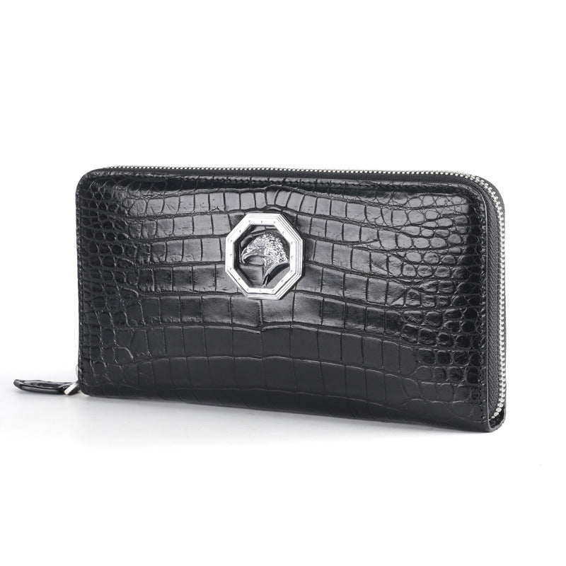 New crocodile belly skin genuine leather long wallet men's wallet business casual men's handbag