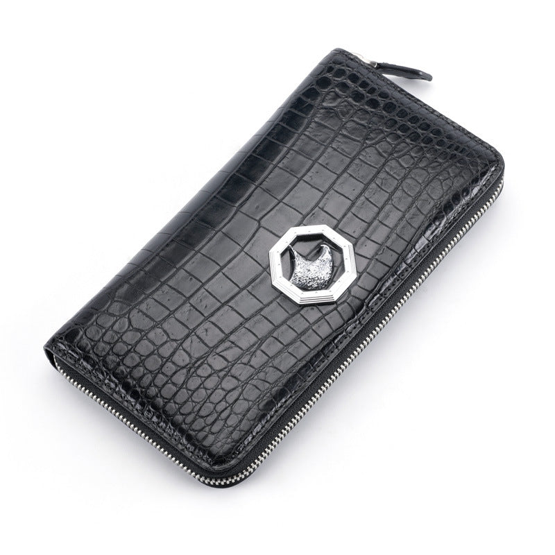 New crocodile belly skin genuine leather long wallet men's wallet business casual men's handbag