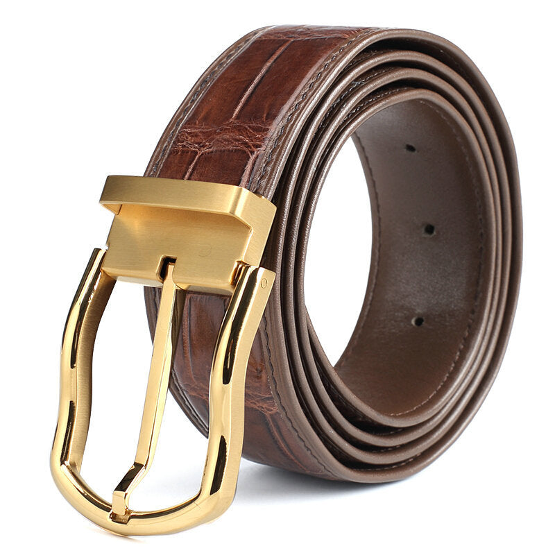 Siamese Crocodile Skin Genuine Leather Men's Belt High Quality Casual Business Gentleman Belt