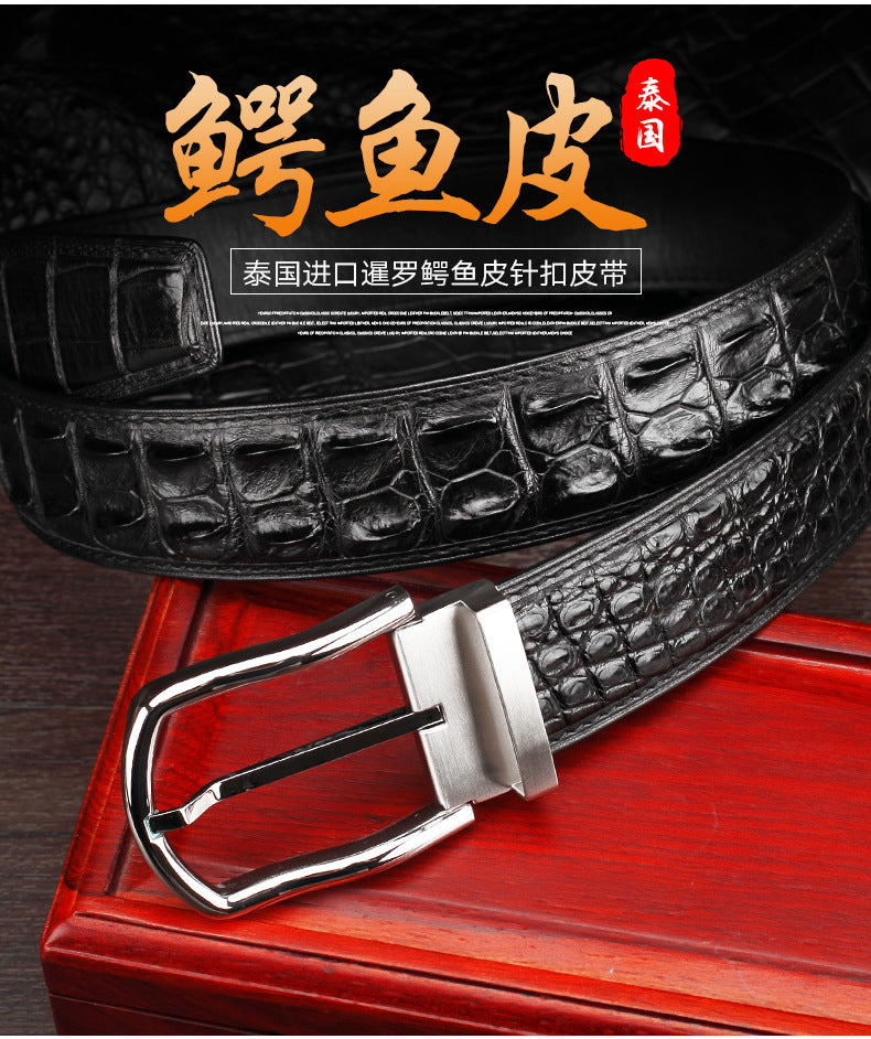 Siamese Crocodile Skin Genuine Leather Men's Belt High Quality Casual Business Gentleman Belt