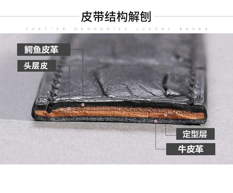 Siamese Crocodile Skin Genuine Leather Men's Belt High Quality Casual Business Gentleman Belt