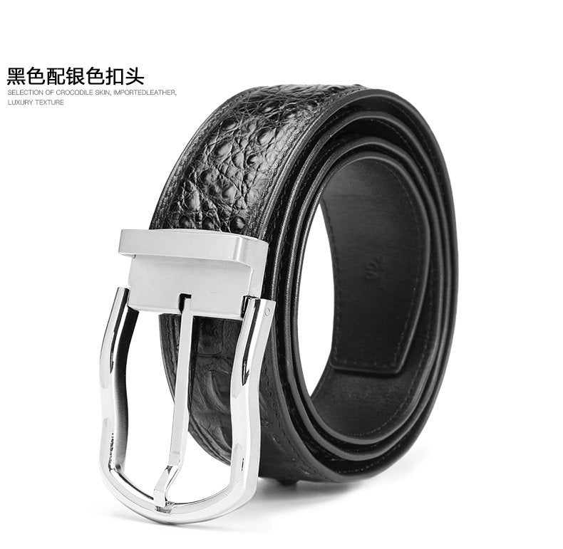 Siamese Crocodile Skin Genuine Leather Men's Belt High Quality Casual Business Gentleman Belt
