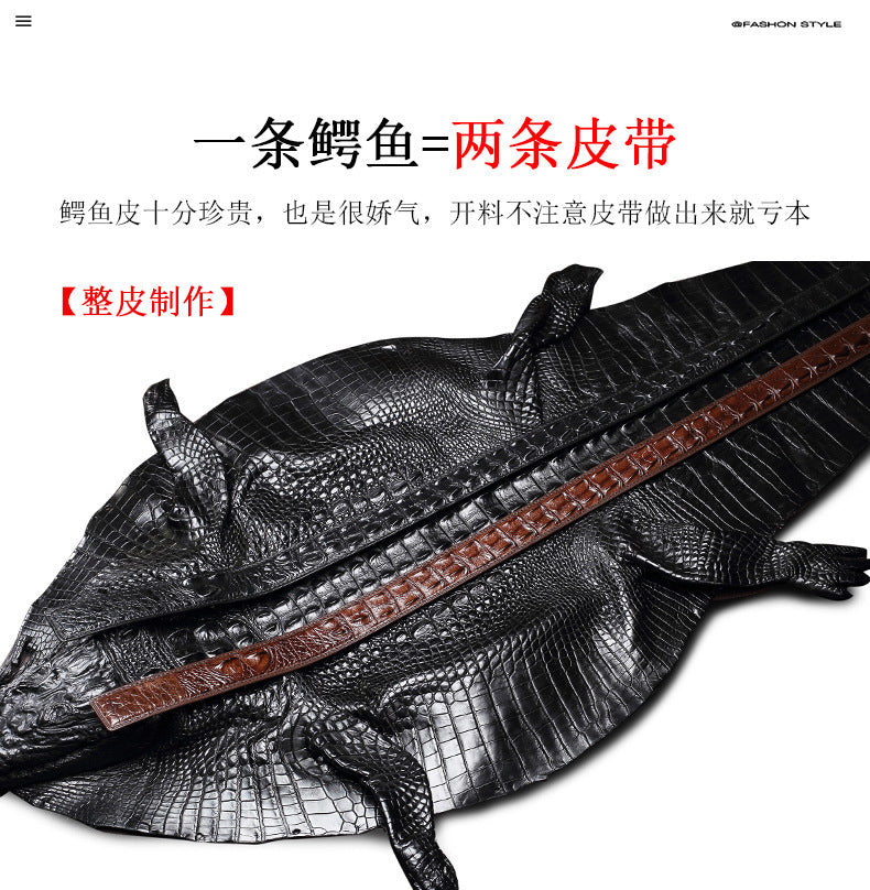 Siamese Crocodile Skin Genuine Leather Men's Belt High Quality Casual Business Gentleman Belt