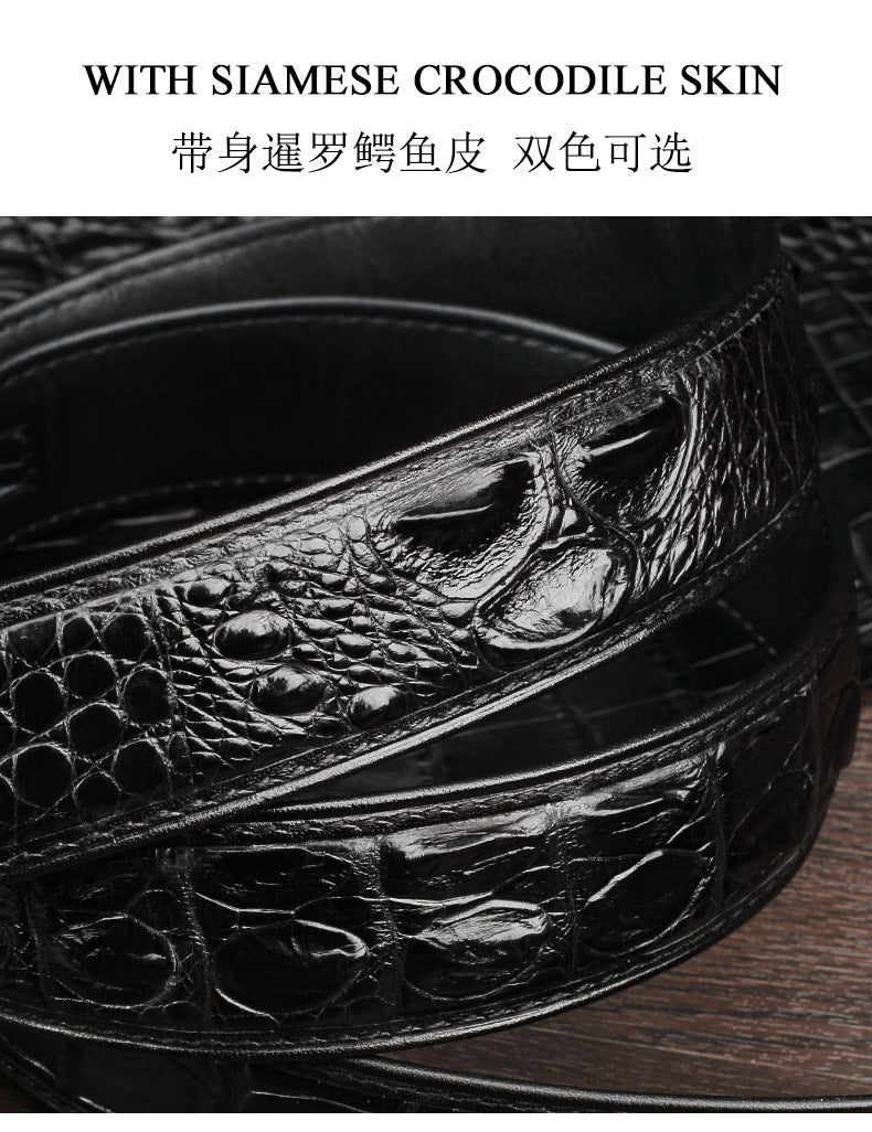 Siamese Crocodile Skin Genuine Leather Men's Belt High Quality Casual Business Gentleman Belt