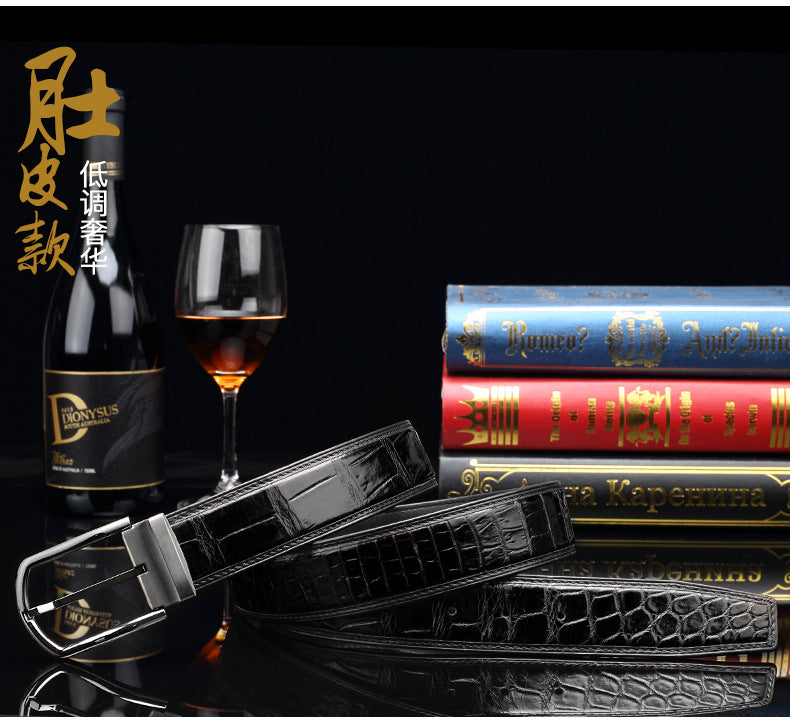 Siamese Crocodile Skin Genuine Leather Men's Belt High Quality Casual Business Gentleman Belt