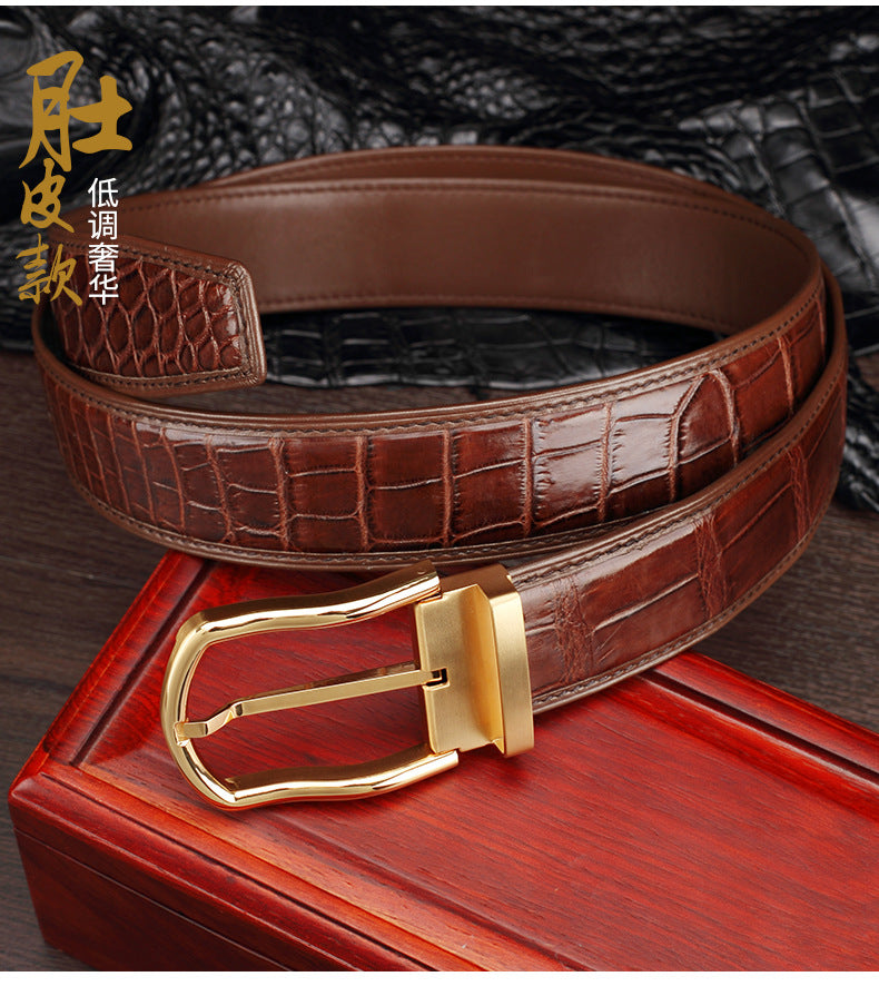 Siamese Crocodile Skin Genuine Leather Men's Belt High Quality Casual Business Gentleman Belt