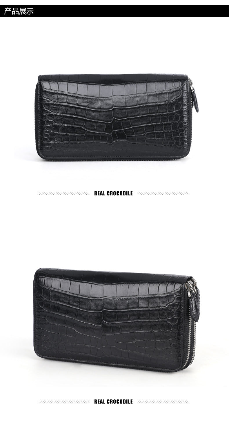 Crocodile skin long wallet Men's wallet Genuine leather card holder Business casual wallet Handbag