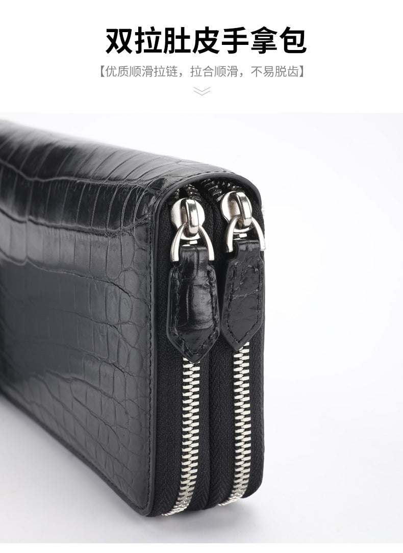 Crocodile skin long wallet Men's wallet Genuine leather card holder Business casual wallet Handbag