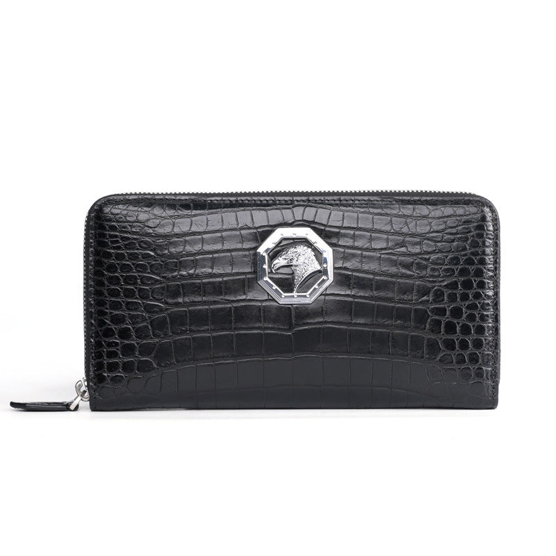 New crocodile belly skin genuine leather long wallet men's wallet business casual men's handbag