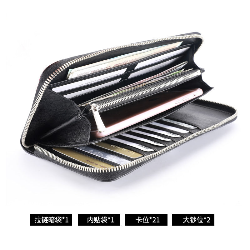 New crocodile belly skin genuine leather long wallet men's wallet business casual men's handbag