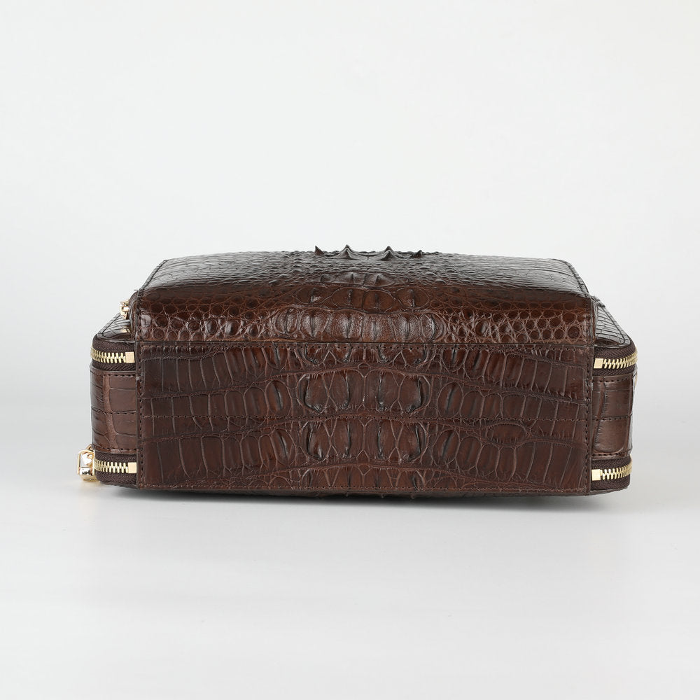 New Siamese Crocodile Skin Men's Bag Genuine Leather Stylish Commuting Business Bag Multifunctional Shoulder Bag Crossbody Bag Handbag