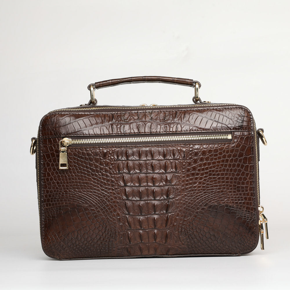 New Siamese Crocodile Skin Men's Bag Genuine Leather Stylish Commuting Business Bag Multifunctional Shoulder Bag Crossbody Bag Handbag