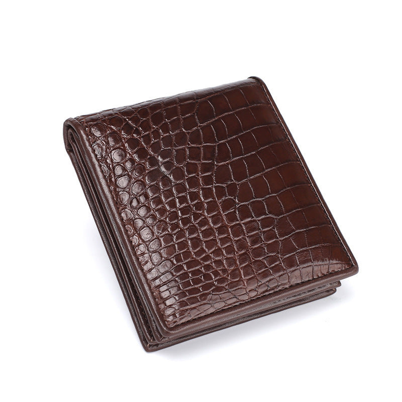 Crocodile skin short wallet genuine leather men's wallet card holder business handbag