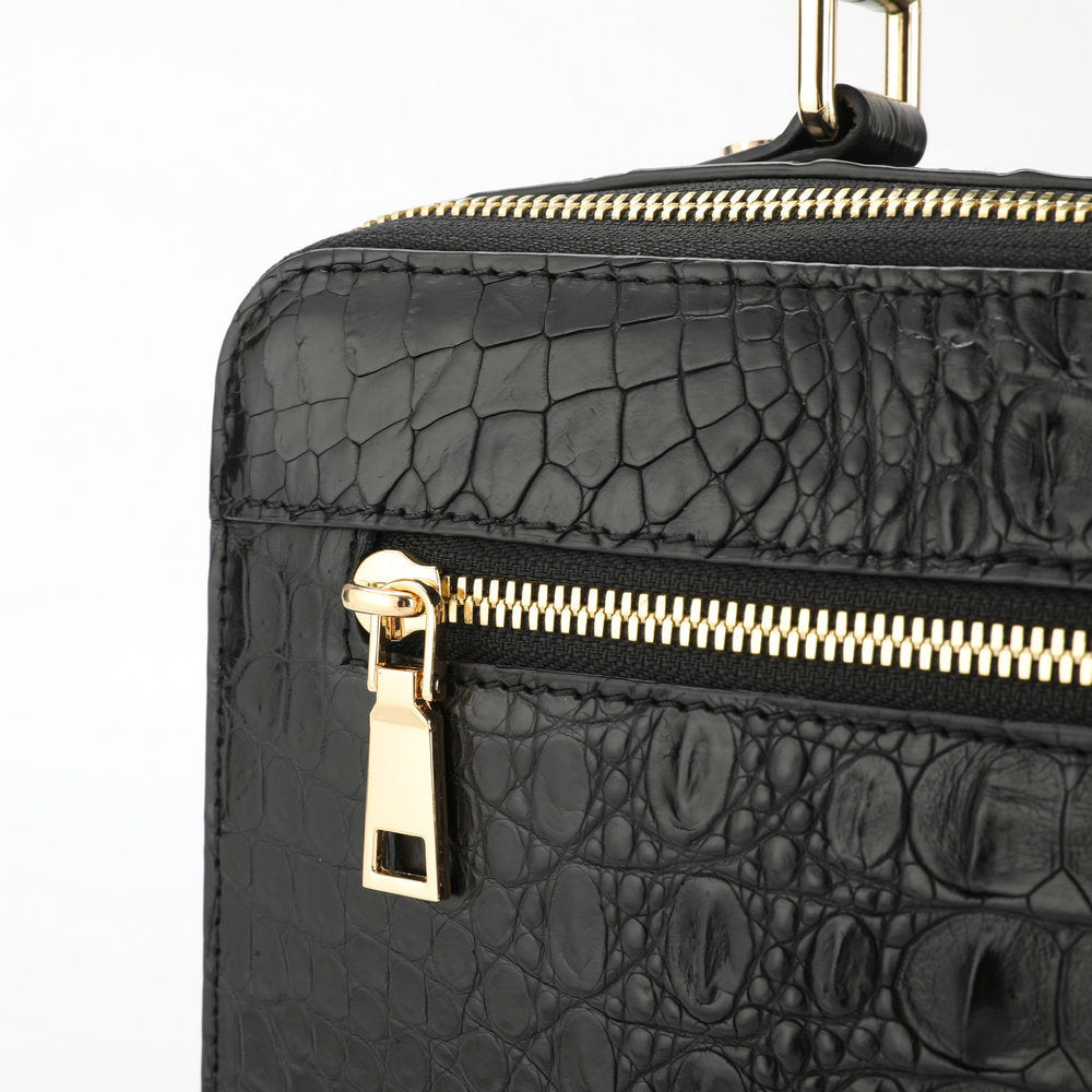New Siamese Crocodile Skin Men's Bag Genuine Leather Stylish Commuting Business Bag Multifunctional Shoulder Bag Crossbody Bag Handbag