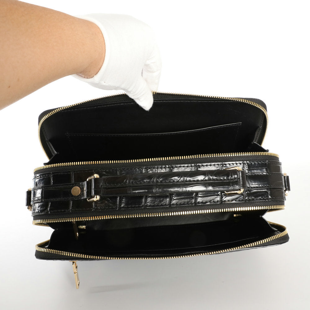 New Siamese Crocodile Skin Men's Bag Genuine Leather Stylish Commuting Business Bag Multifunctional Shoulder Bag Crossbody Bag Handbag