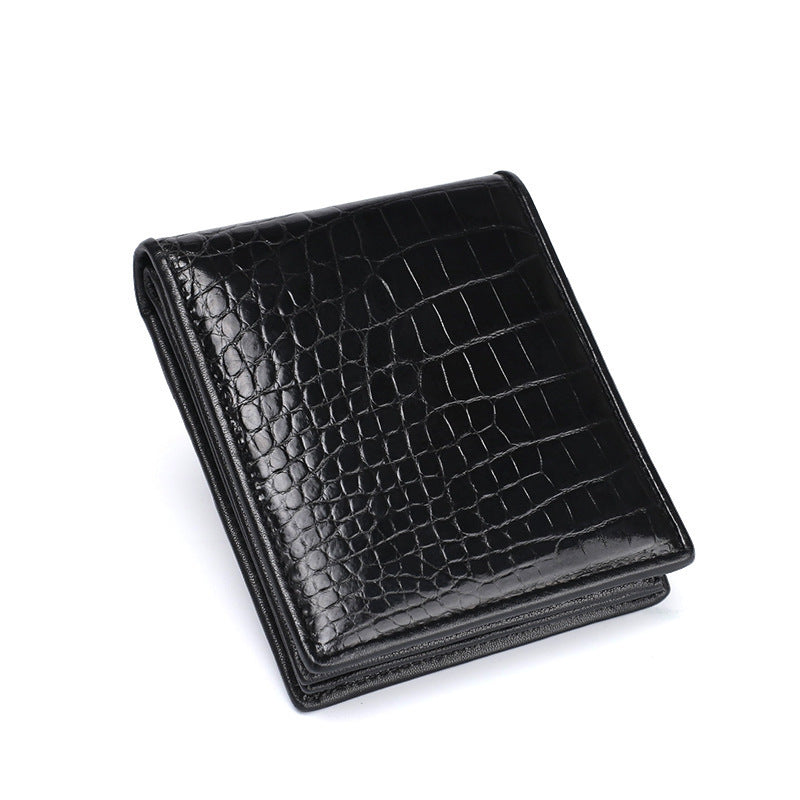 Crocodile skin short wallet genuine leather men's wallet card holder business handbag